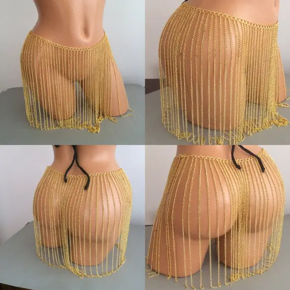 

Gold Sexy Body ketting Women waist chain Tassel Alloy Punk Long tassel 2018 New Designer Female Fashion Jewelry BY187