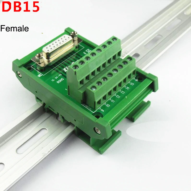 DB15 D Sub 15 контактный разъем штекер/гнездо клеммный блок breakout board адаптер din