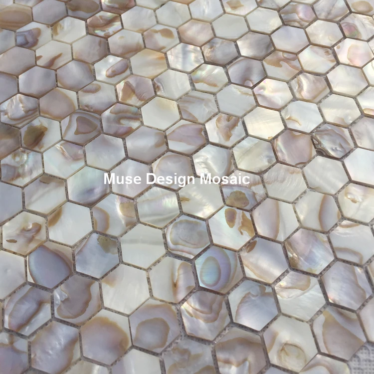 

Natural White hexagon Oyster Mother of Pearl shell mosaic tile kitchen shower wallpaper bath DIY Cabinet decoration Wall sticker