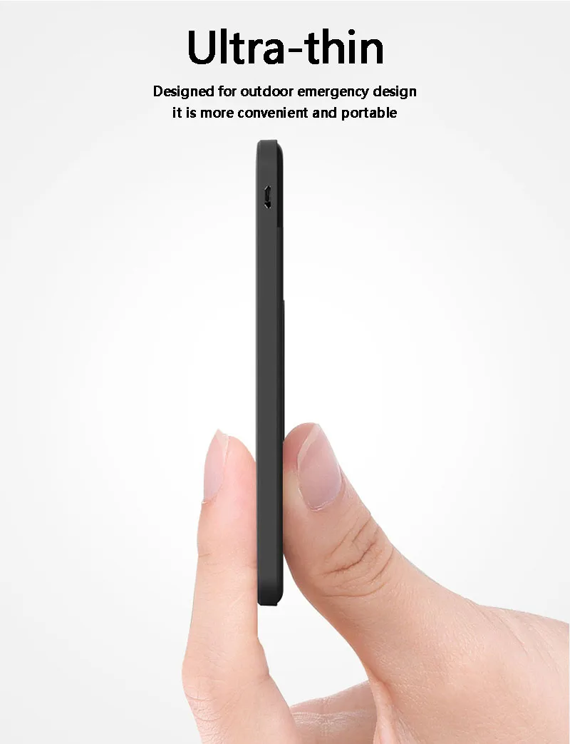 Ультра-тонкий беспроводной зарядный тонкий 10000 мАч Внешний аккумулятор Двойной переносной аккумулятор USB полимерный внешний аккумулятор для iPhone samsung Xiaomi