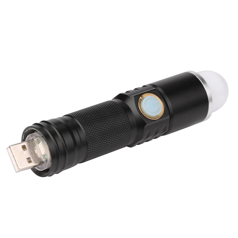 Best Freeshipping Mini Portable Flashlight LED Torch USB Rechargeable Flashlight 350LM Bicycle Light Whosesale #4MY02 6