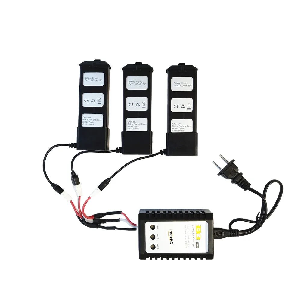 MJX Bugs 5 Вт Drone Battert 3 шт. 7 4 В 1800 мАч Li po батареи с зарядным устройством для WiFi FPV B5W