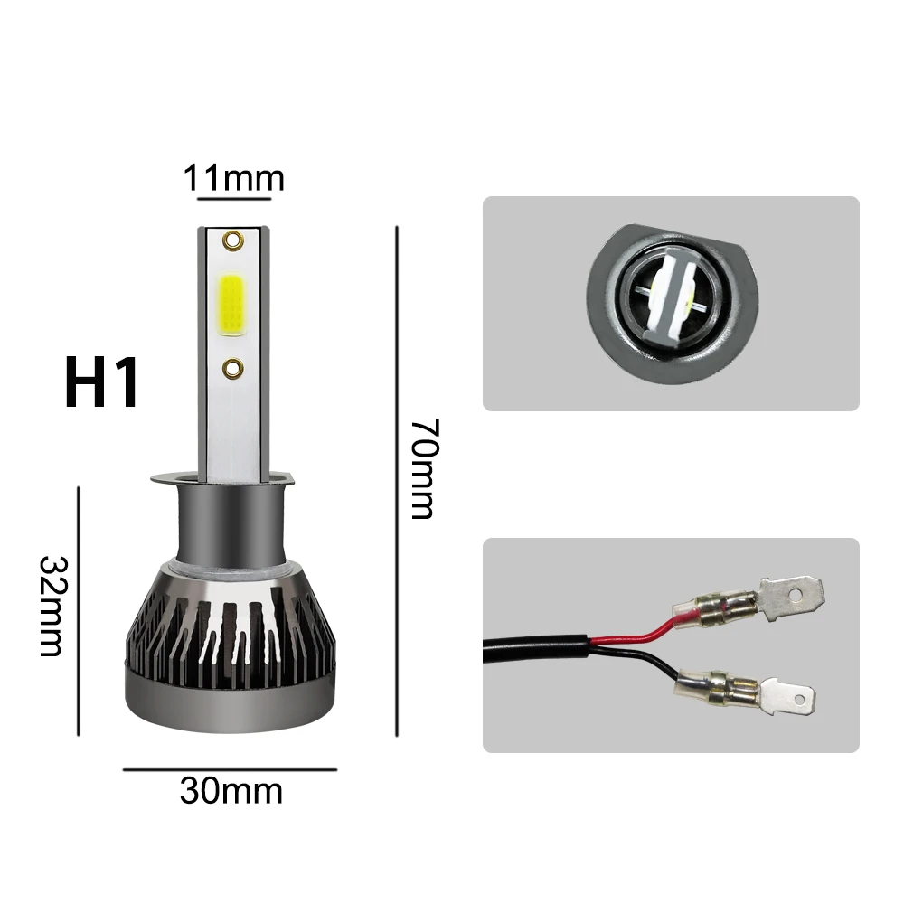 Jeuzn из 2 предметов 6000 K H7 мини-светодиод машины фар H4 лампы H1 H11 H8 9005 HB3 9006 HB4 9012 36 Вт 8000LM Turbo лампы для передних автомобильных противотуманных фар
