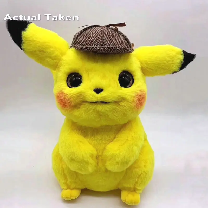 Пикачу детектива knuffel Япония Аниме поппен мягкие игрушки игра Figuur поп для Jongen Hoed
