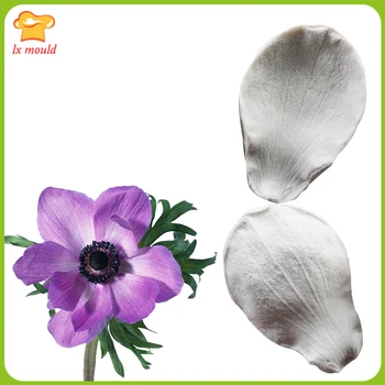 

2017 New fondant sugar flower Anemone petals simulation texture veins mould flower petals lines mold leaves mold
