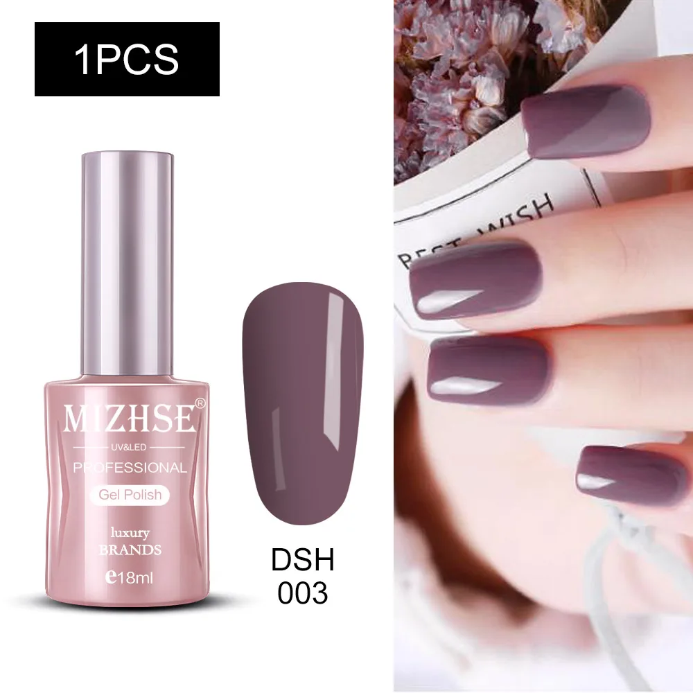 MIZHSE Nail Polishes 18ml Vernis Semi Permanant UV Gel Polish Hybrid Nail Art Lacquer For Stamping Soak off Varnish Gel - Color: DSH003