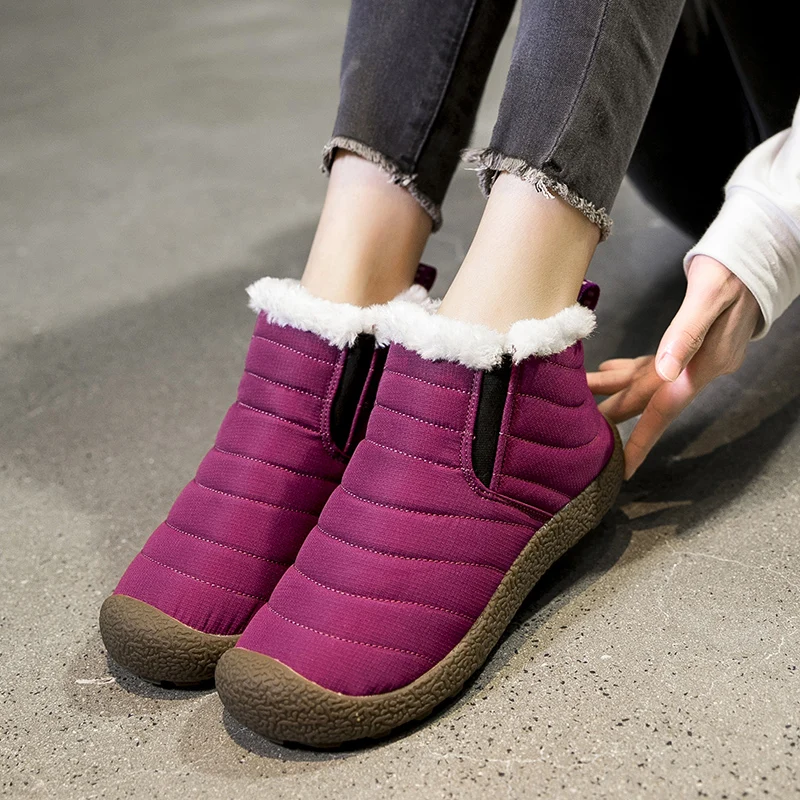 

Waterproof Snow Boots Womens Shoes With Fur Winter Outdoor Boots Anti-slip Female Warm Sneakers Zapatos De Mujer Big Size 35-42