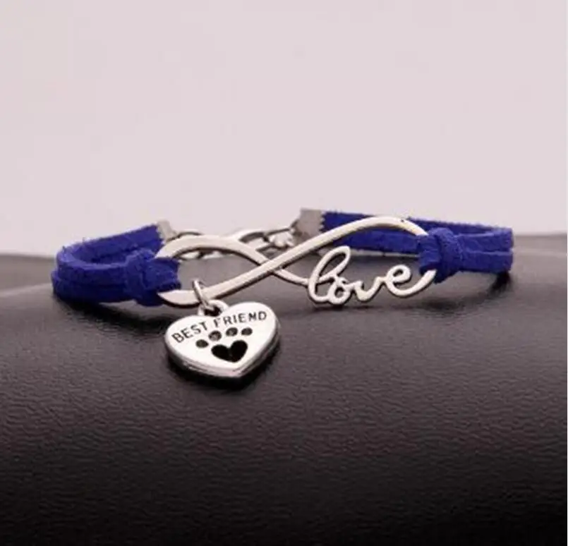 Браслет с надписью Love 8 Infinity Best Friend персиковый цвет защитный браслет рисунком