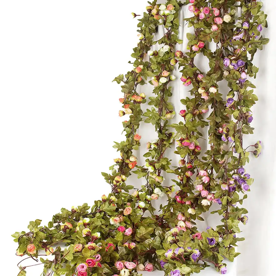 230cm/ 91in Silk Rose Wedding Decorations Ivy Vine Artificial Flowers