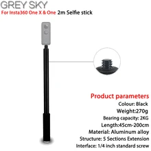 0.45~ 2M Aluminum Alloy Insta360 One X Monopod Selfie Stick For DJI Osmo Action/Pocket/Gopro Hero 7 6 5 Sjcam Camera Accessories-in Sports Camcorder Cases from Consumer Electronics on Aliexpress.com | Alibaba Group