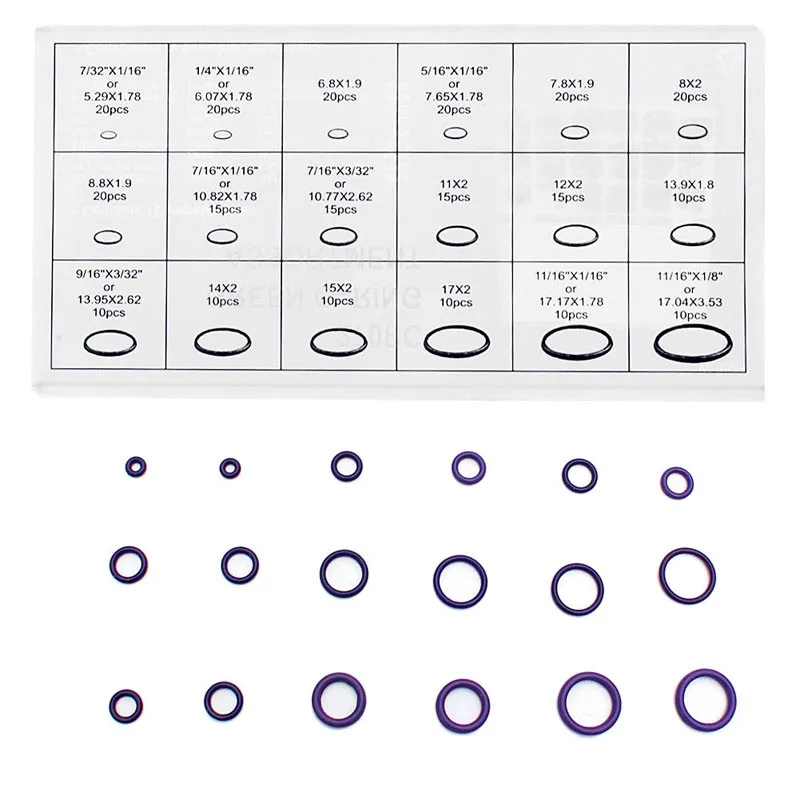 1 Набор 270 шт HNBR автомобильный фургон кондиционер резиновая шайба уплотнительное кольцо ассортимент автомобиля-Стайлинг фиолетовый