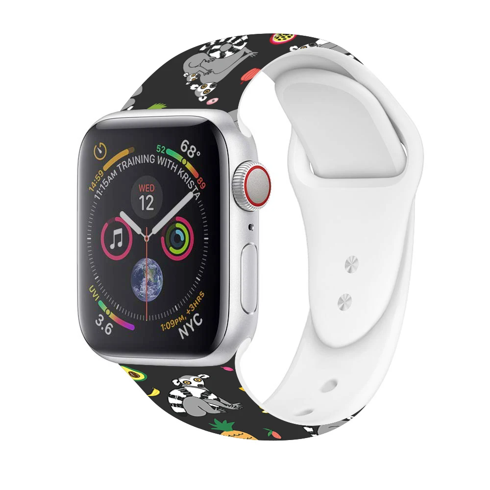 Мягкий силиконовый ремешок для apple watch series 5, 4, 3, 2, 1, iWatch, браслет для apple watch 38 мм, 42 мм, 40 мм, 44 мм, спортивный ремешок