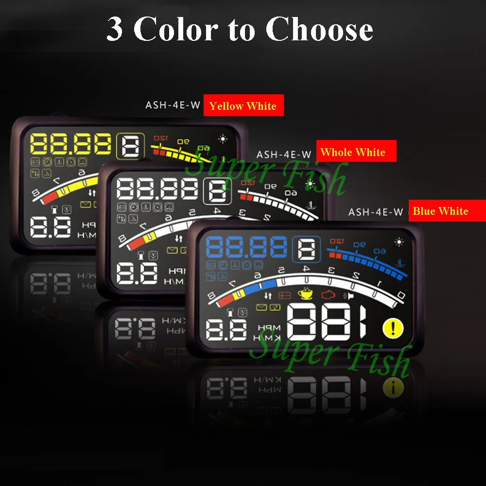 

DHL/Fedex/ETK 10pcs/5.5"lot Car HUD Head Up Display HUD OBD II EOBD Car Fuel Parameter Display Speeding Warning Good Quality