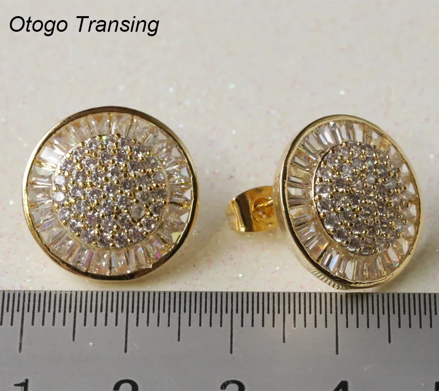 Otogo Tranning вечерние ювелирные изделия желтого и белого цвета, набор для женщин, модное круглое цветное кольцо, серьги, ожерелье, MarkS205