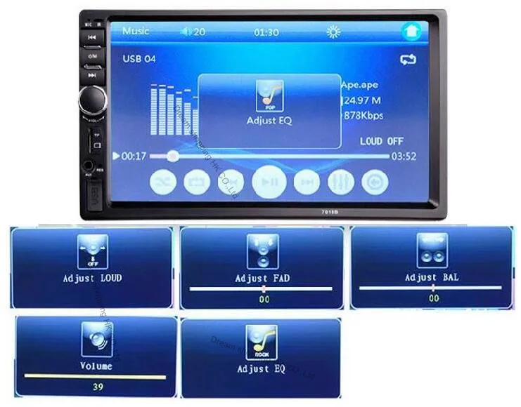 7018B 2DIN car Bluetooth Audio 7 HD Radio In Dash Resolution Touch ScreenP3 LED display Stereo M MP5 Player radios para autos (4)