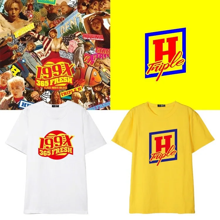 K-pop Triple H album 199X peripal Kim Hyunya Lee Huize футболки для мужчин и женщин летняя уличная одежда
