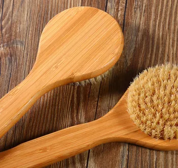 Long Handle Wooden Bath Shower Body Back Brush Spa Scrubber Soap Cleaner Exfoliating Bathroom Tools -5 5