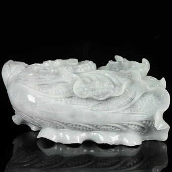 

Light Violet Jade A goods jade Cabbage Ornaments Burmese Jade hundred wealth gathered home decoration products