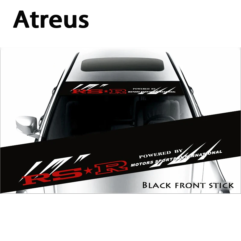 BLACK WINDSCREEN SUN STRIP TOURING CAR STYLE VAN DECALS GRAPHICS VINYL