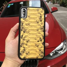 Аксессуары для сотовых телефонов для iphone 8 plus Роскошный желтый питон кожа Самые популярные Чехлы для сотовых телефонов для iphone X Xs Max Xr