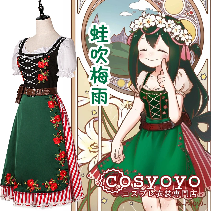 

Boku No Hero Academia My Hero Academia Asui Tsuyu Vintage LOLITA Apron Dress Uniform Outfit Anime Cosplay Costumes WOMEN Girl