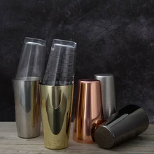 Классический шейкер для Бостонского коктейля, нержавеющая сталь со стеклом(нержавеющая сталь