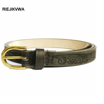 

2019 Rerro Men Retro Faux Leather Flower Bronze Color Leather for Men Boys Business Man Belt Fashion Jewelry