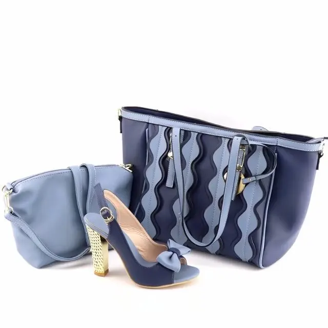 

Blut high heel 4.7 inches sandal shoes with matching big shoulder bag for shopping fashion shoes and bag matching set SB8123-2