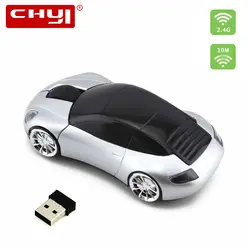 CHYI беспроводной мышь супер автомобиль в форме игры мыши Компьютерные 2,4 ГГц 1200 точек на дюйм оптический USB 2,0 приемник с передний свет