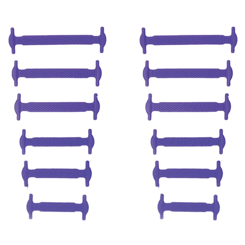 12 шт./упак. резиновые силиконовые шнурки без завязок для общего назначения эластичные шнурки для ко всем кроссовкам; подарки - Цвет: purple