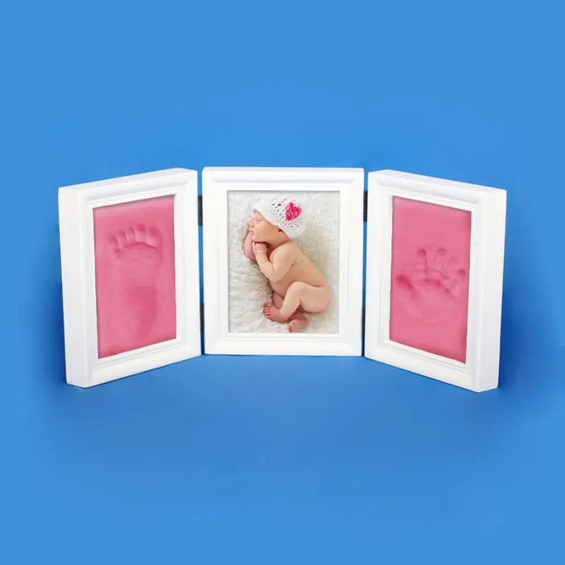 Newborn Baby Photo Frame Infant Handprint Footprint Clay Kit DIY