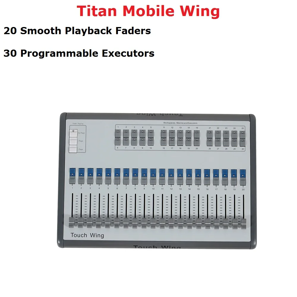 

Titan Mobile Wing DMX Console Professional Stage Lighting Controller Supports All Titan Console Tiger Touch Quartz Consoles
