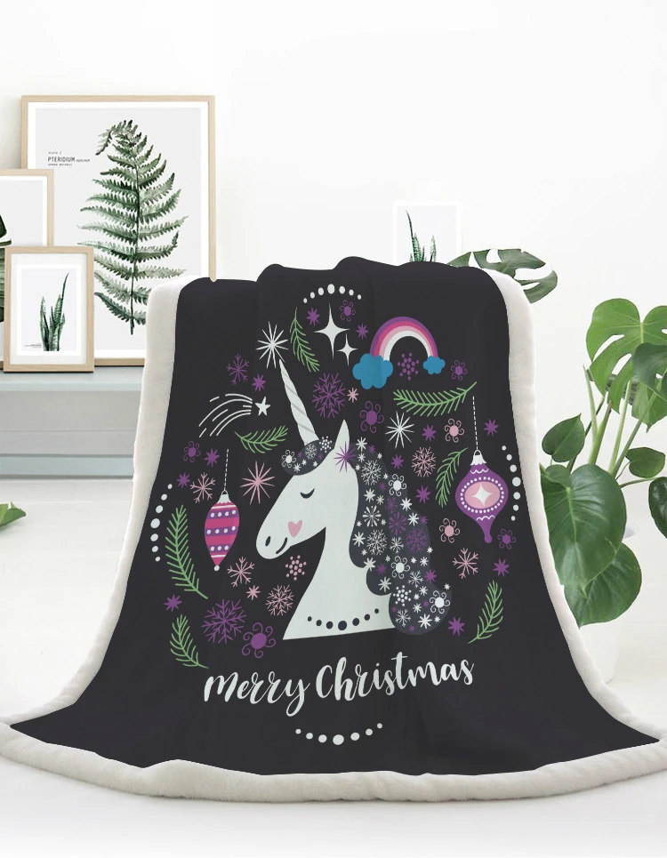 

Cute Unicorn Toalla Bohemian Indian Boho Printed Soft Fluffy Throw Couch Blanket Poncho Plaid Manta Para Sofa Fleece Deken