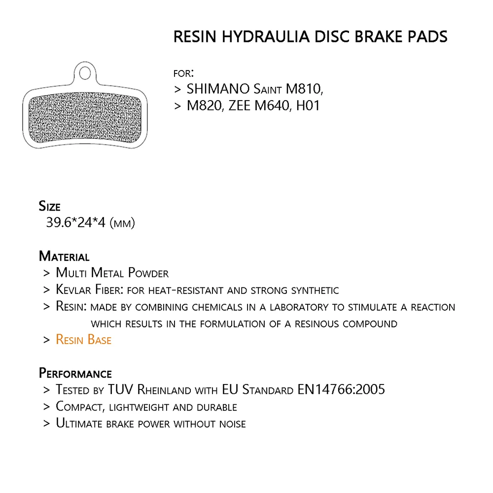 2 PRS METAL Metallic Disc Brake Pads For SHIMANO Saint M810 M820 ZEE M640 H01