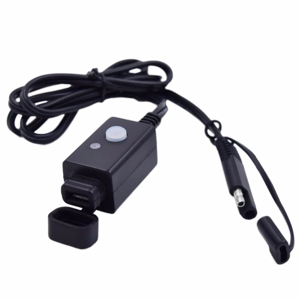

New 2.1A Motorcycle USB Phone Charger with Switch Led Indicator Motorcycle Cigarette Lighter Universal Fitment