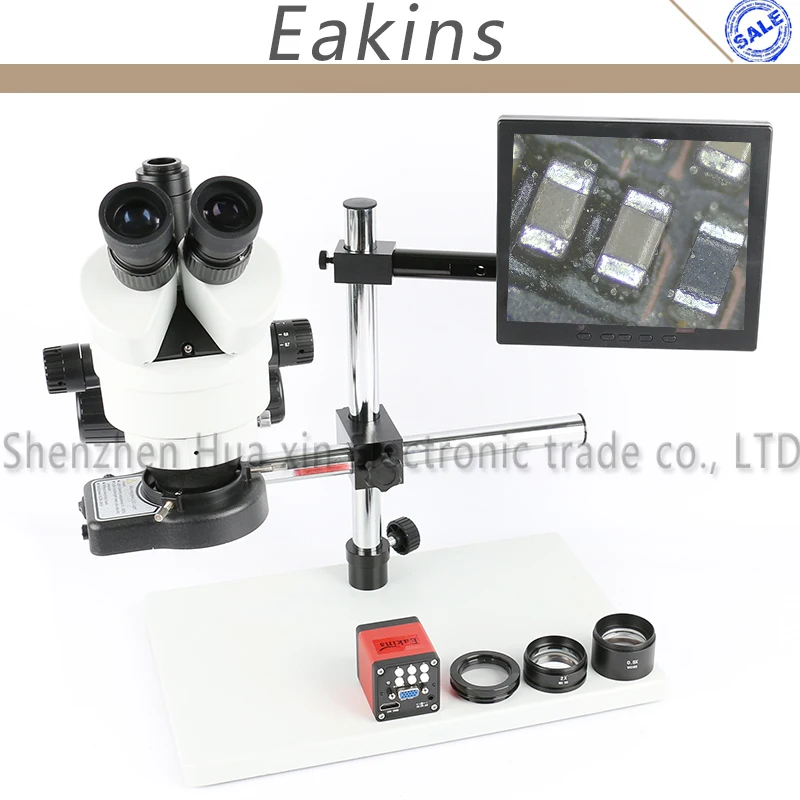 3.5X 7X 45X 90X Simul Focal Trinocular Stereo Microscope + 13MP HDMI
