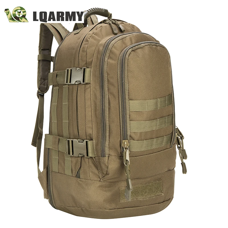 

LQARMY 3-day Expandable Backpack with Waist Pack Large Rucksack Tactical Backpack Molle Assault Bag for Day Hiking (OD Green)