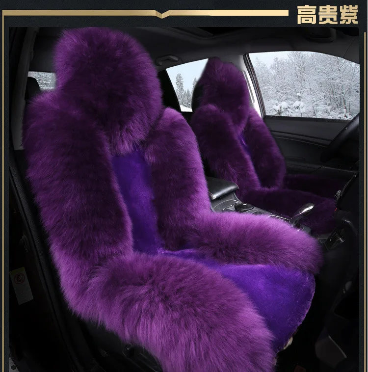 Car Seat Covers Winter Chair Warm Automobiles Seats Cover Faux Wool Auto Car-styling Goods For Lada Cars-Women Fur Accessories