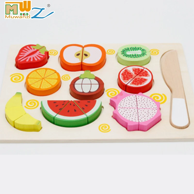 

MWZ Wooden Toys Kitchen Cutting Fruit Vegetables Board Real Life Toy For Children Educational Baby Pretend Play Toys Gifts