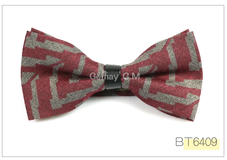 Хлопок и шерсть Bowties для Мужская мода Галстуки Регулируемая Для мужчин S Лук Галстуки классический предварительно связали галстук-бабочка тонкий Gravatas - Цвет: BT6409