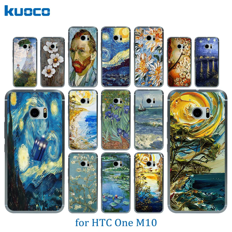 Cover Case for HTC One M10 5.2&quot Phone Bag Cases Coque Fundas Van Gogh Pattern Soft Silicone Htc |