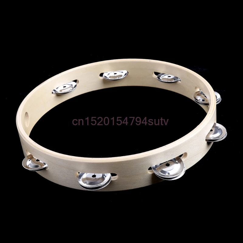 

Wood Single Row Tambourines Bells Hand Held Musical Toy kid #H055#