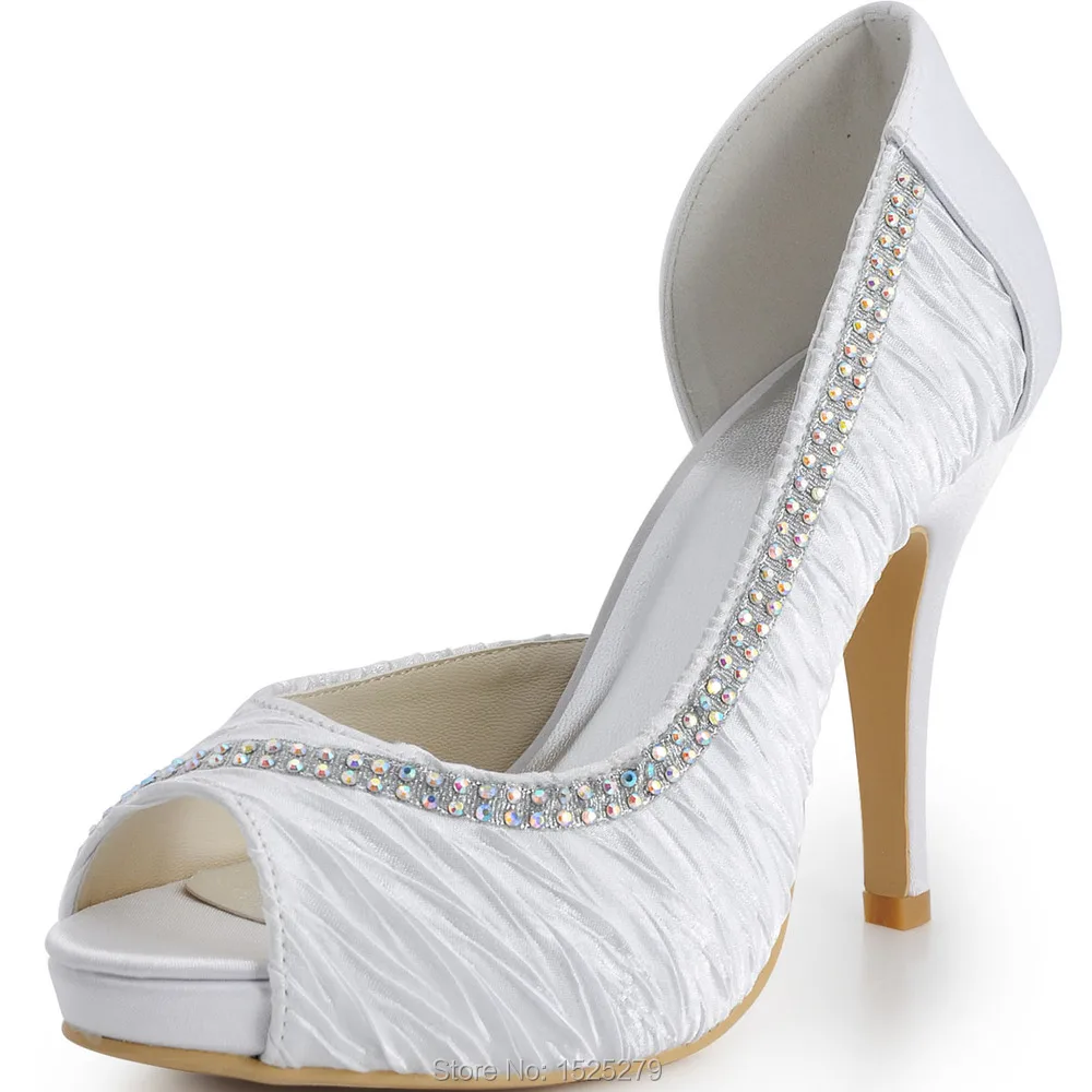 white satin wedding heels