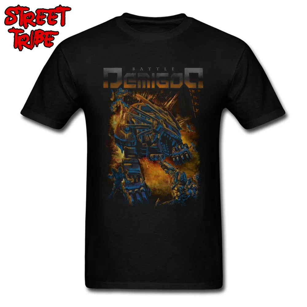Mens 2018 New Casual Tops & Tees Crewneck Summer 100% Cotton T Shirts Party Short Sleeve Battle Demigod Tops T Shirt Battle Demigod black