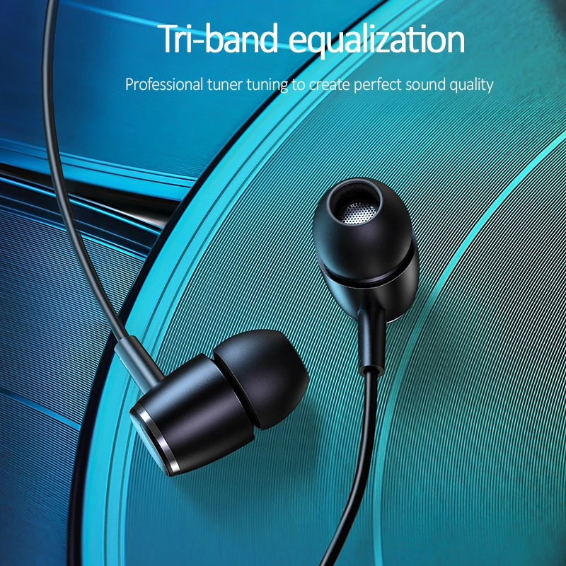 EP-26 Tiffany Blue in-ear Metal Earphones,USAMS 3.5mm Hifi Earbuds Bass Earphones Stereo Headset inear Wired Ear phone With Mic