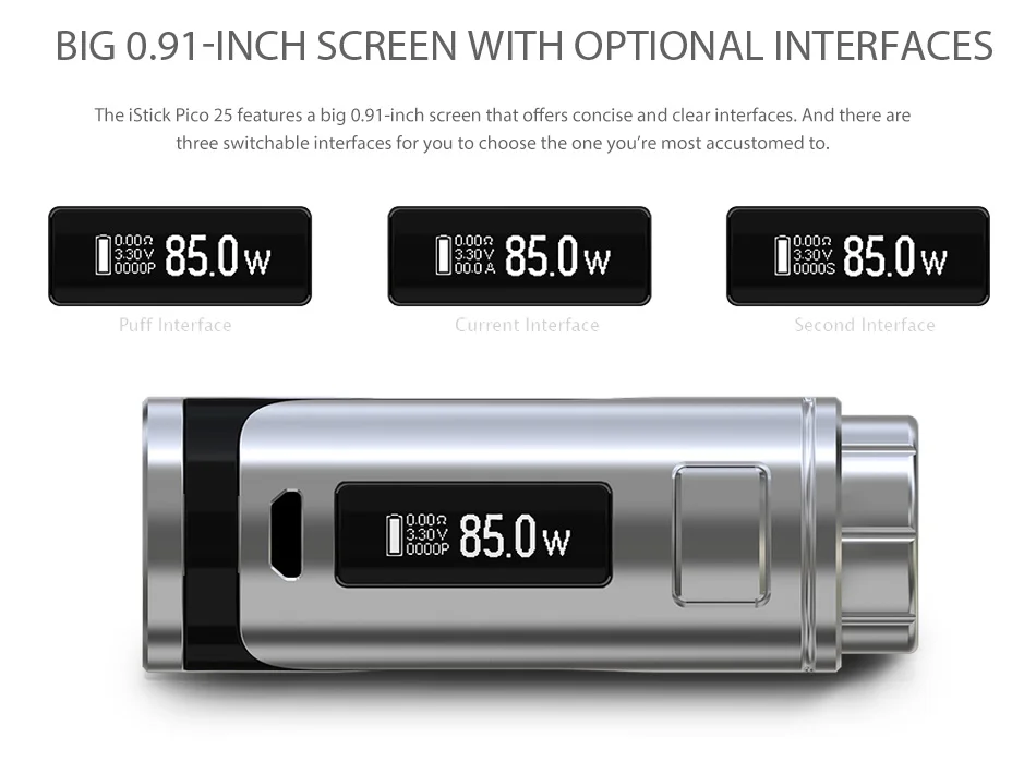85W Eleaf iStick Pico 25 with Ello TC Kit W/O Battery