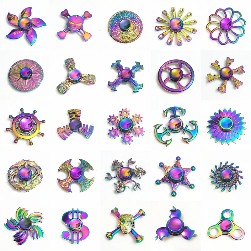 Ручной Спиннер Rainbow Heptagonal ручной из цинкового сплава с металлическим подшипником
