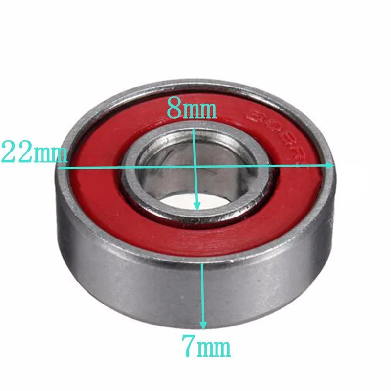Mayitr 10pcs/set 608zz Rolling Skateboard Longboard Wheel Durable Skate Bearings Roller ABEC-7 Set Red Titanium