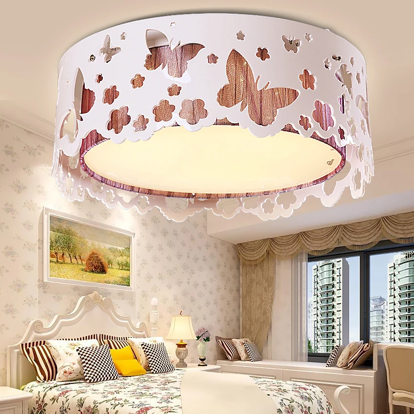 

Ceiling lights romantic acrylic garden butterfly bedroom led lamp kids room lamp round modern minimalist led ceiling lamp ZL24