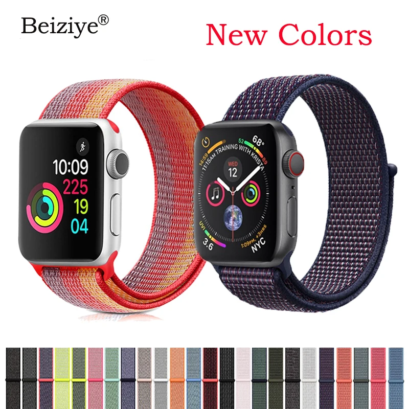 

22 colors nylon loop Sporst strap for apple watch band 38mm 42mm 40mm 44mm Nylon Woven Watch Band for iwatch 4 3 2 1 Bracelet